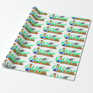 Papel De Regalo La nutria Oliver está en la playa