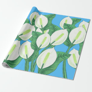 Papel De Regalo La paz blanca se esconde en un fondo azul pálido