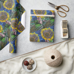 Papel De Regalo La pintura de la cumbre del girasol de Alfred Fox