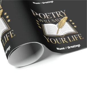Papel De Regalo La poesía salvará tu vida de poeta y literatura di