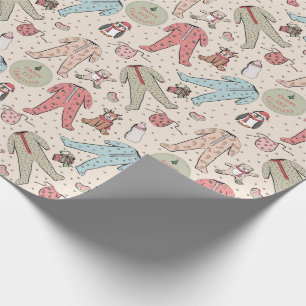 Papel De Regalo La primera Navidad personalizada de un bebé crema 