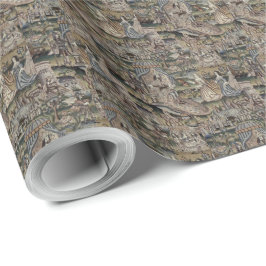 Papel De Regalo La reina vintage Esther Tapestry Embroidery púrpur