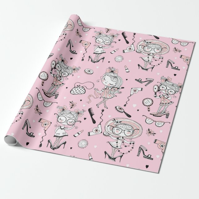 Papel De Regalo La señorita rosa (Desenrollado)
