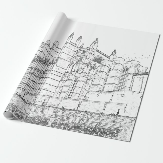 Papel De Regalo La Seu, la Catedral de Palma de Mallorca - España (Desenrollado)