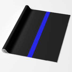 Papel De Regalo La simbólica delgada línea azul en negro
