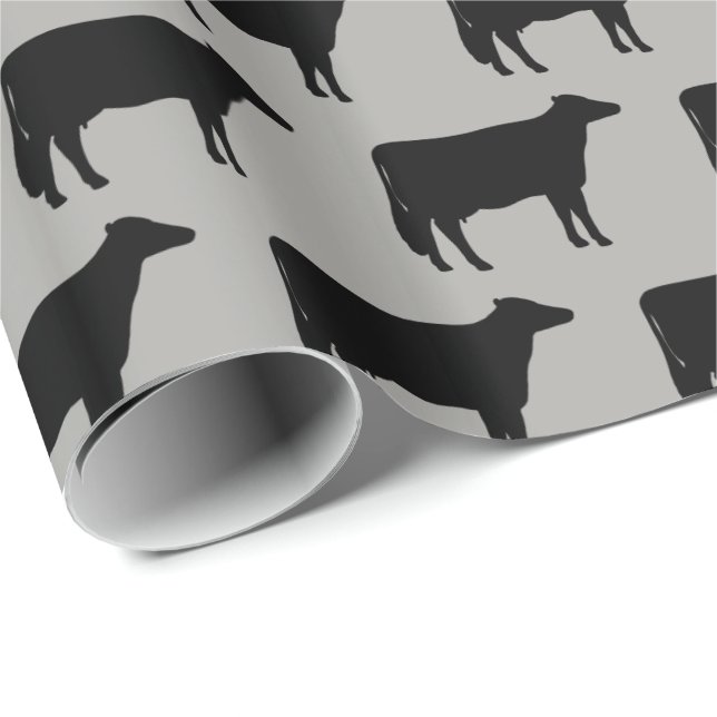 Papel De Regalo La vaca de Holstein siluetea el modelo (Esquina del rollo)