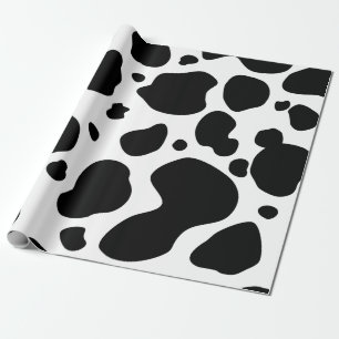 Papel De Regalo La vaca mancha el estampado de animales blanco y