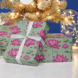 Papel De Regalo La vegetación botánica dulce rosa de las flores de