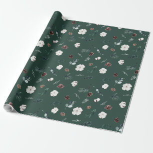 Papel De Regalo La verde esmeralda Vintage Feliz Navidad