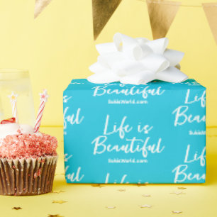 Papel De Regalo La vida es bella marca de blog sitio web Turquoise