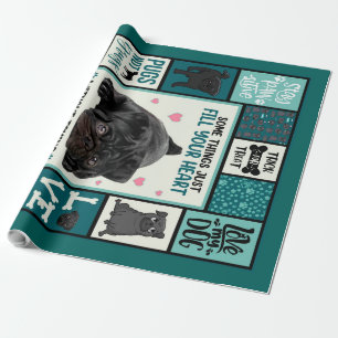 Papel De Regalo La vida es mejor con la manta de perros pug