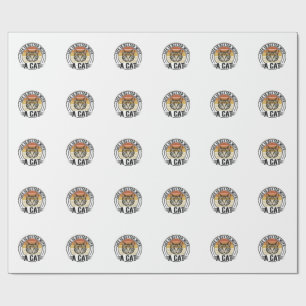 Papel De Regalo La vida es mejor con un gato Diseño de camiseta vi