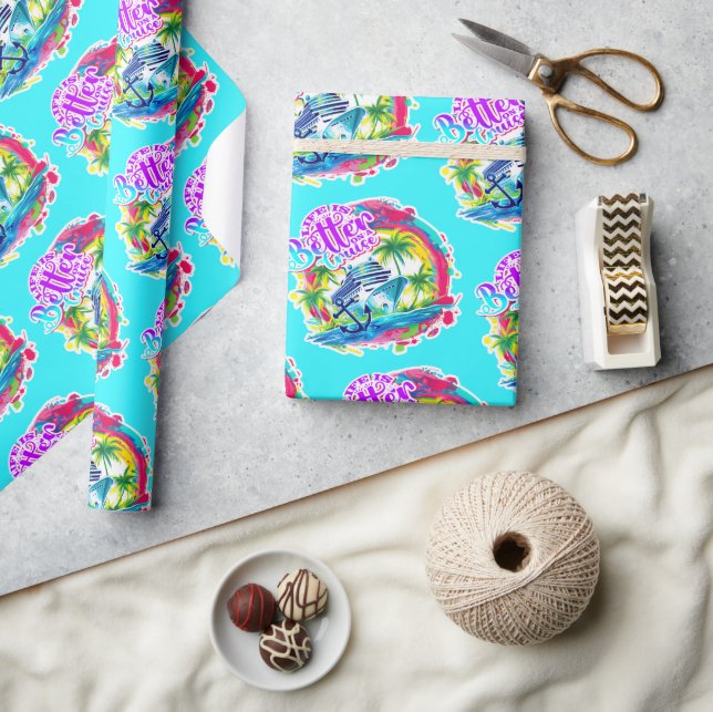 Papel De Regalo La vida es mejor en un crucero (Artesanía)