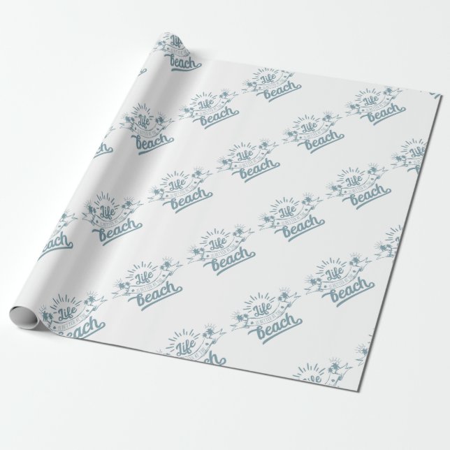 Papel De Regalo La vida mejor en la playa (Desenrollado)
