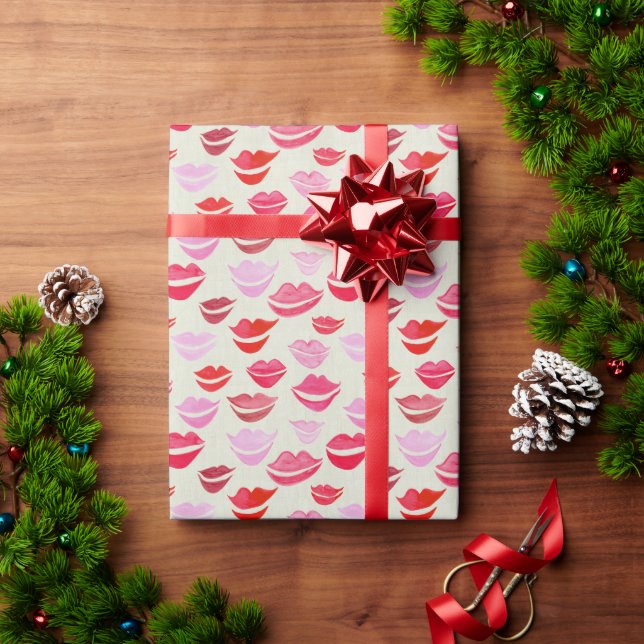 Papel De Regalo Labios acuarela (Regalo de vacaciones)