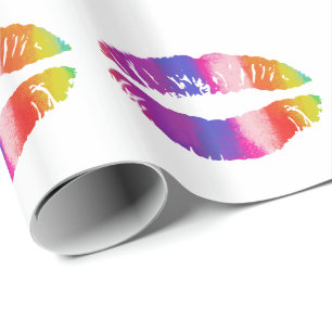 Papel De Regalo Labios del arcoiris
