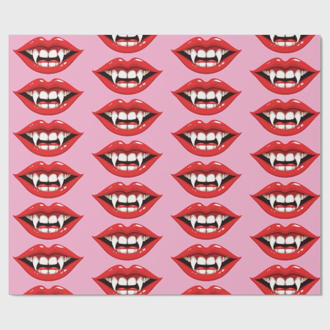 Papel De Regalo Labios rojos de vampiro (Superficie plana)