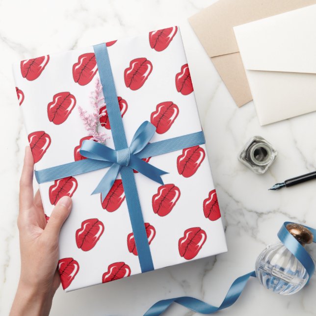 Papel De Regalo Labios rojos divertidos  (Regalar)