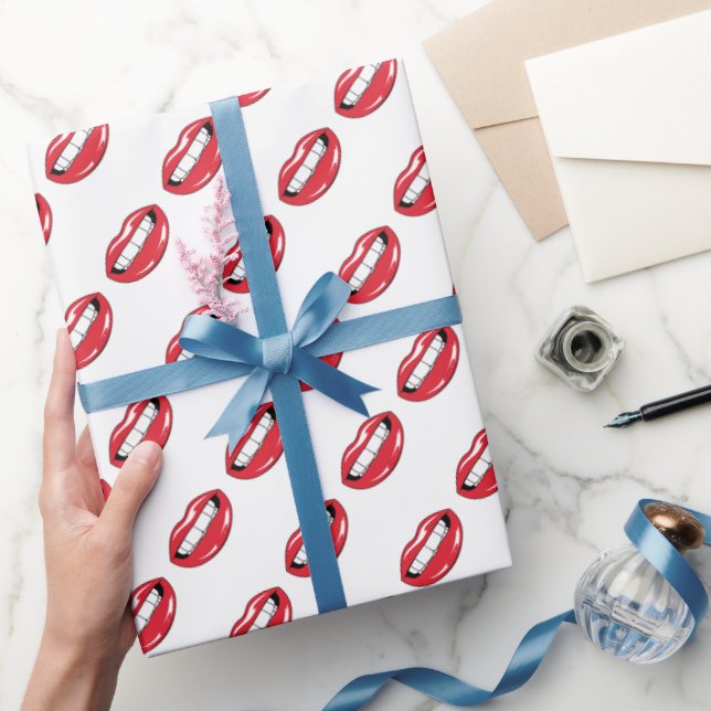 Papel De Regalo Labios rojos divertidos  (Regalar)