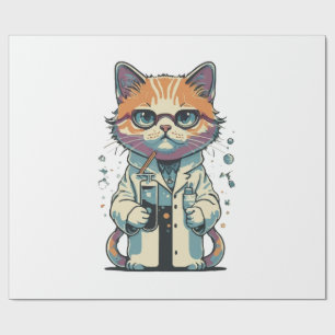 Papel De Regalo Laboratorio de gatos enfocado