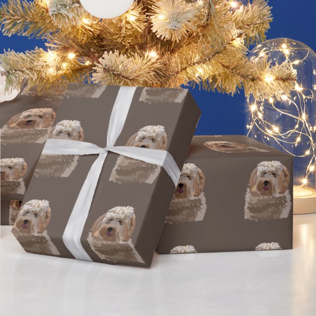 Papel De Regalo Labradoodle Goldendoodle Poodle Dog Mascota (Vacaciones)