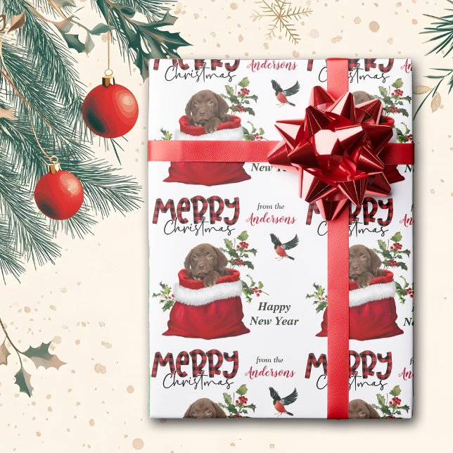 Papel De Regalo Labrador de chocolate recuperado cachorro en bolsa (Subido por el creador)