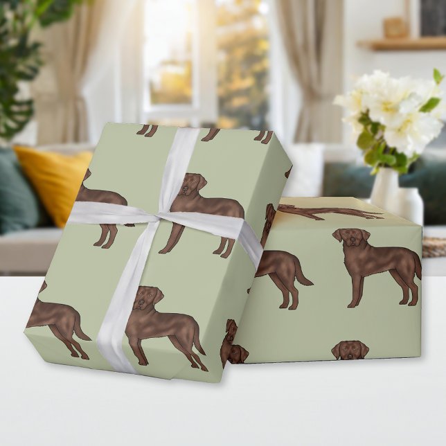 Papel De Regalo Labrador de chocolate recuperador lindo patrón de  (Subido por el creador)