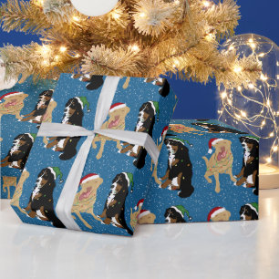 Papel De Regalo Labrador Dudley y perro de montaña bernés de Navid