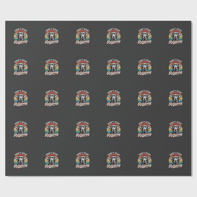 Papel De Regalo Labrador No Deja de Recuperar Perro Retro (Superficie plana)