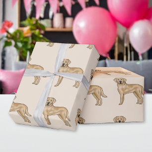Papel De Regalo Labrador Retriever Amarillo Patrón de Perro Lab Cu