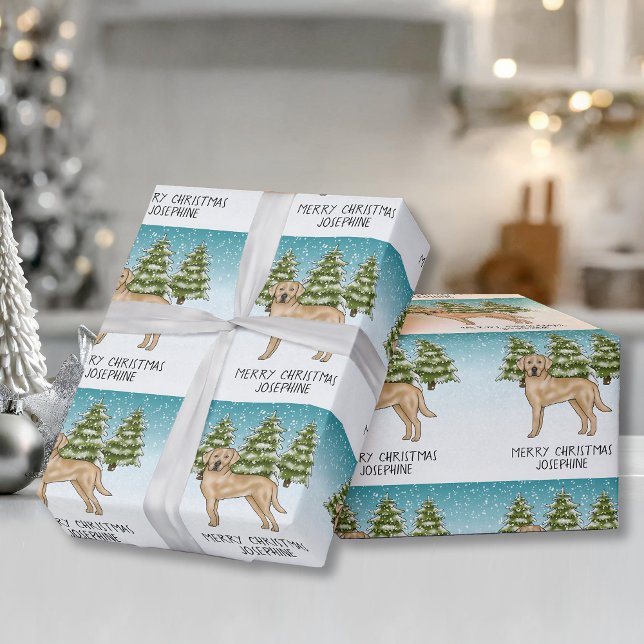 Papel De Regalo Labrador Retriever Amarillo Texto Personalizado de (Subido por el creador)