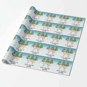 Papel De Regalo Labrador Retriever Crema Perro Navidad Texto Perso