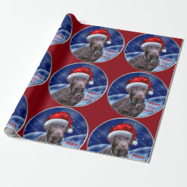Papel De Regalo Labrador Retriever de chocolate Navidad