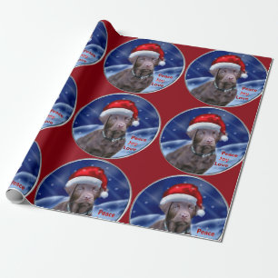 Papel De Regalo Labrador Retriever de chocolate Navidad