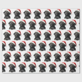 Papel De Regalo Labrador Retriever negro de Navidad 