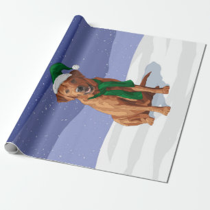 Papel De Regalo Labrador Retriever Rojo Zorro Perro de Navidad