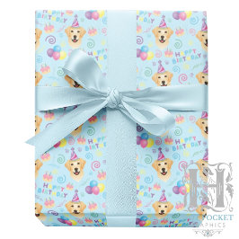 Papel De Regalo Labrador Retriever Wrapping Paper in Blue