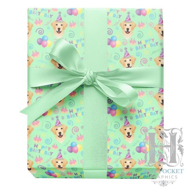 Papel De Regalo Labrador Retriever Wrapping Paper in Green (Subido por el creador)