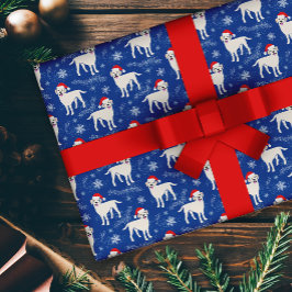 Papel De Regalo Labrador se recupera en Navidades Gorras copos de 