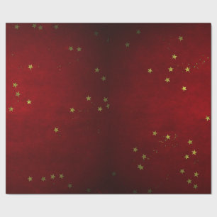 Papel De Regalo Laca de Cereza Estrella Dorada