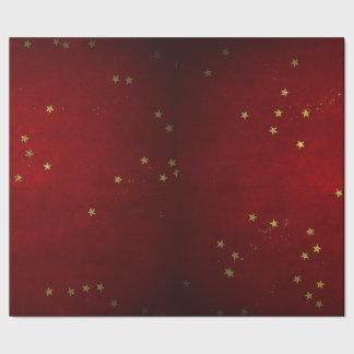 Papel De Regalo Laca de Cereza Estrella Dorada