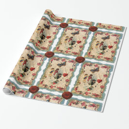 PAPEL DE REGALO LACE DE VÁLENTINA ANTIGUA, CUPIDA, AMANTES Y MARIP