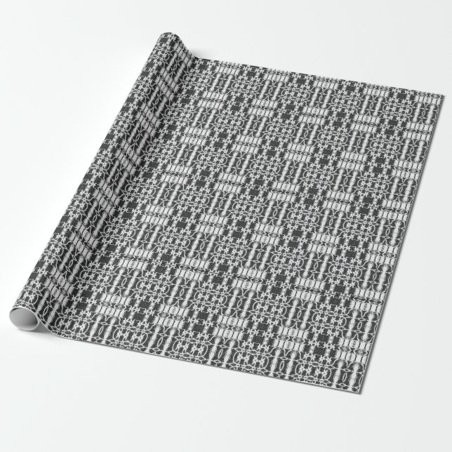 Papel De Regalo Lace sobre el Boda negro de novias (Desenrollado)