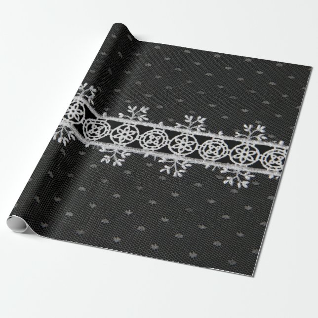 Papel De Regalo lacework line on black background (Desenrollado)
