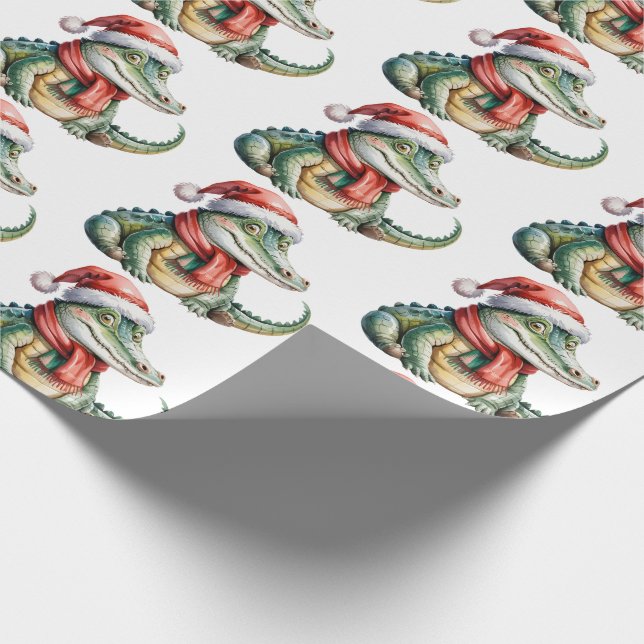 Papel De Regalo Lacras-Cocodrilos de moda Patrón de Navidad  (Esquina)