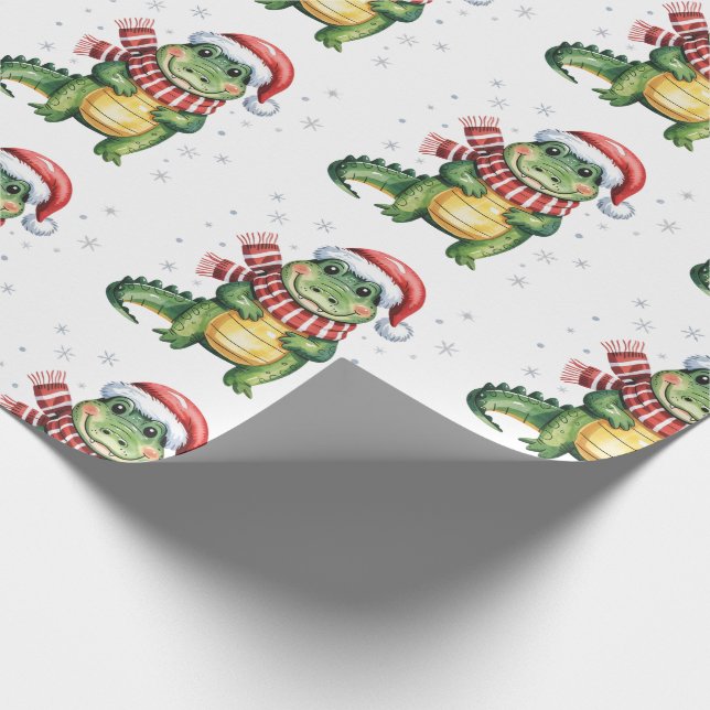 Papel De Regalo Lacras-Cocodrilos de moda Patrón de Navidad  (Esquina)