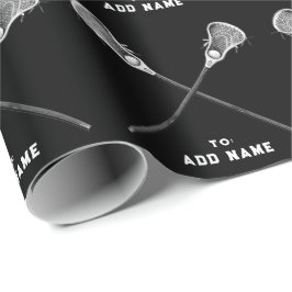 Papel De Regalo Lacrosse Sports Black Gift