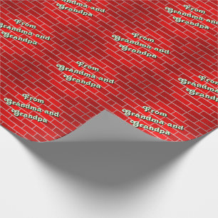 Papel De Regalo Ladrillo Rojo Navidad Personalizada