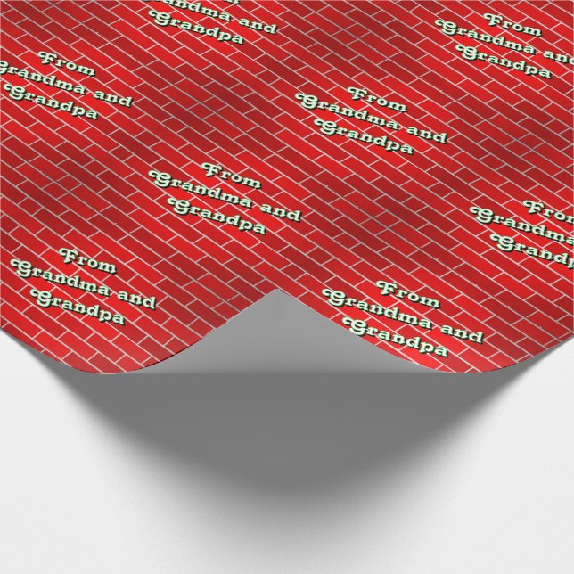 Papel De Regalo Ladrillo Rojo Navidad Personalizada (Esquina)