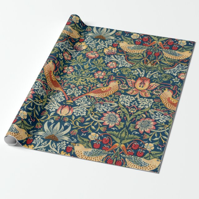 Papel De Regalo Ladrón de fresa por William Morris (Desenrollado)